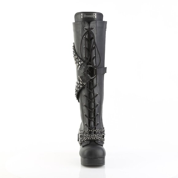 Gothic Platform Lace Up Front Knee High Boots - Picture 2 of 5